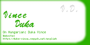 vince duka business card